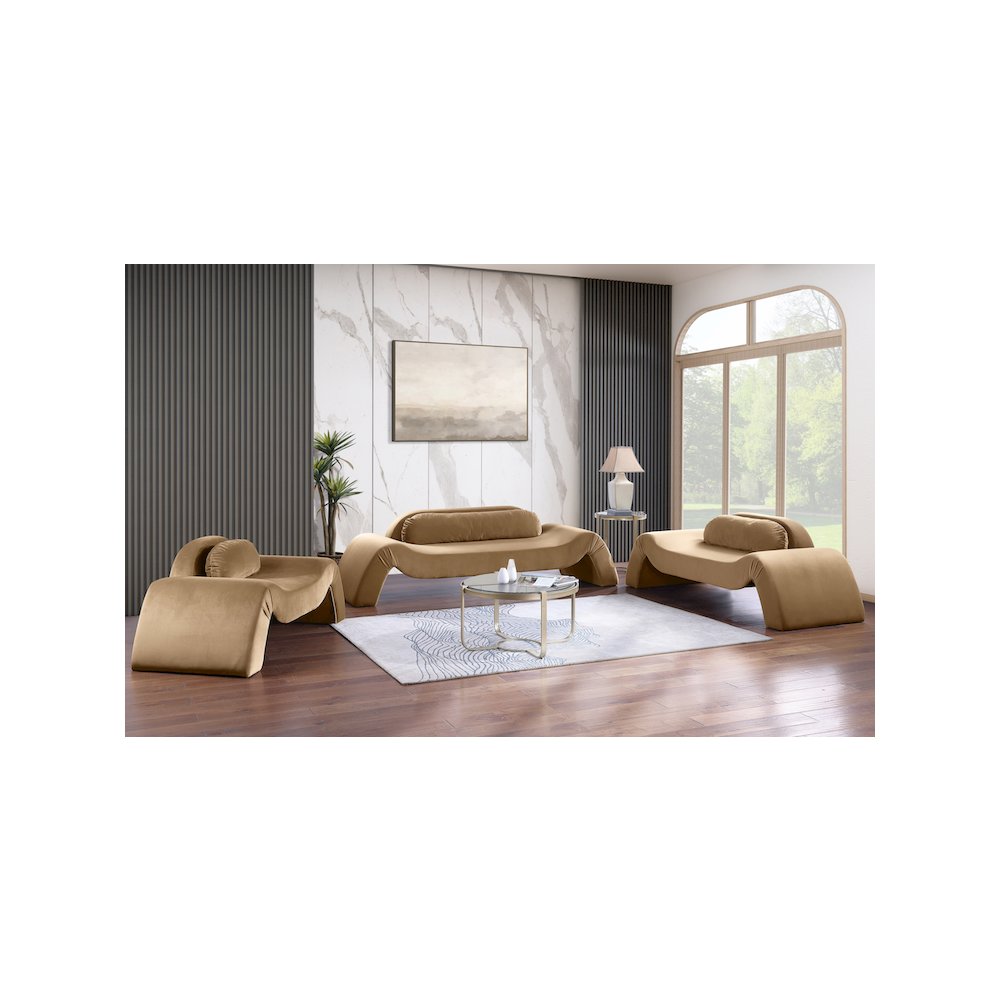 Austin Beige Velvet Sofa