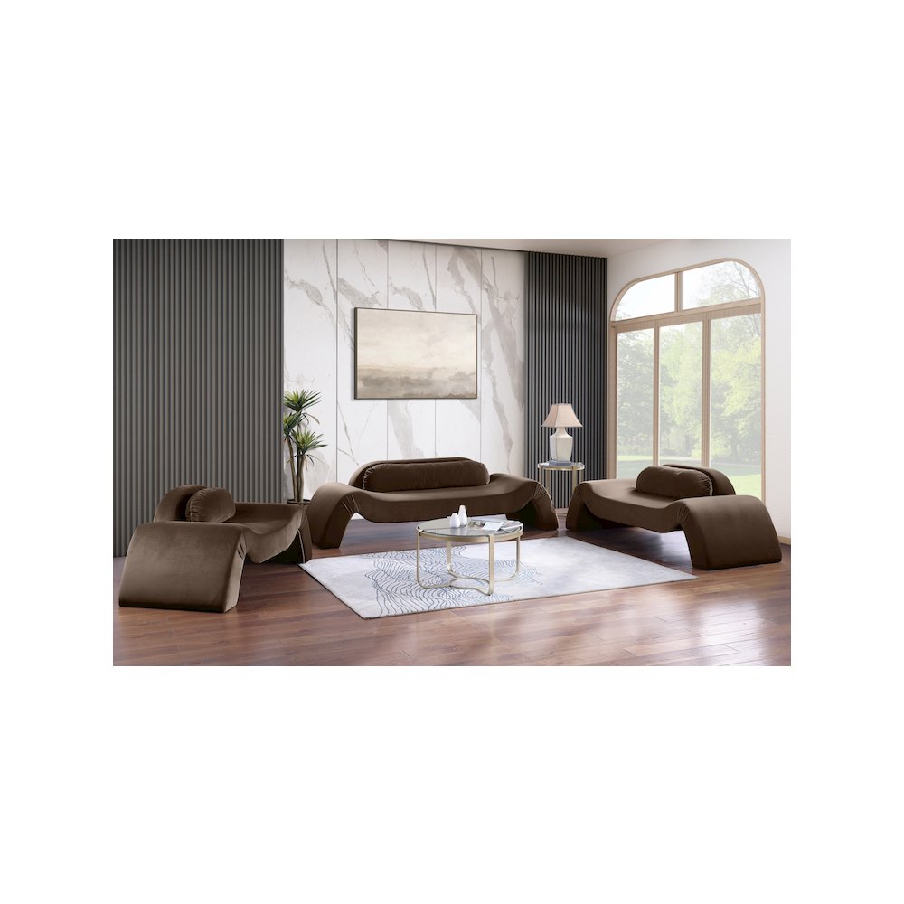 Austin Brown Velvet Sofa