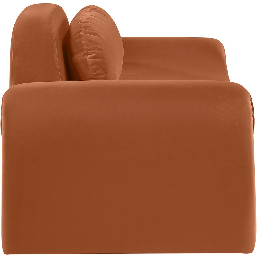 Austin Cognac Velvet Loveseat