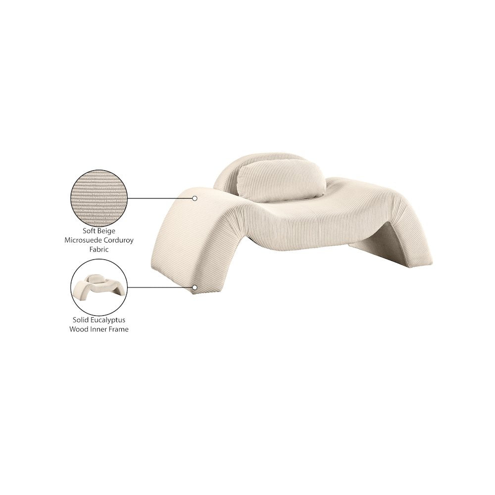 Austin Beige Corduroy Fabric Chair