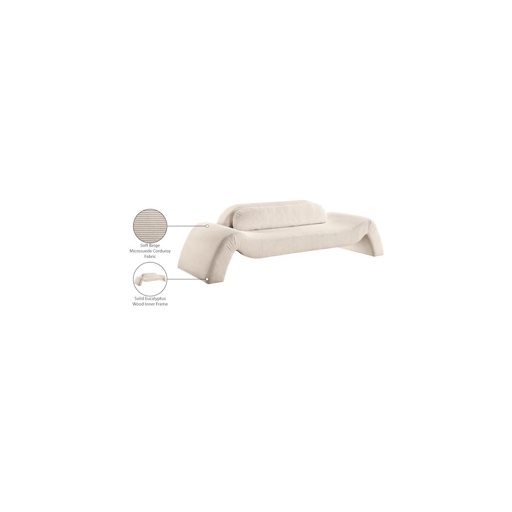Austin Beige Corduroy Fabric Sofa