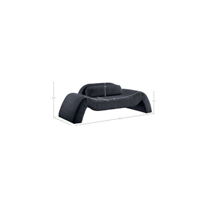 Austin Black Corduroy Fabric Loveseat
