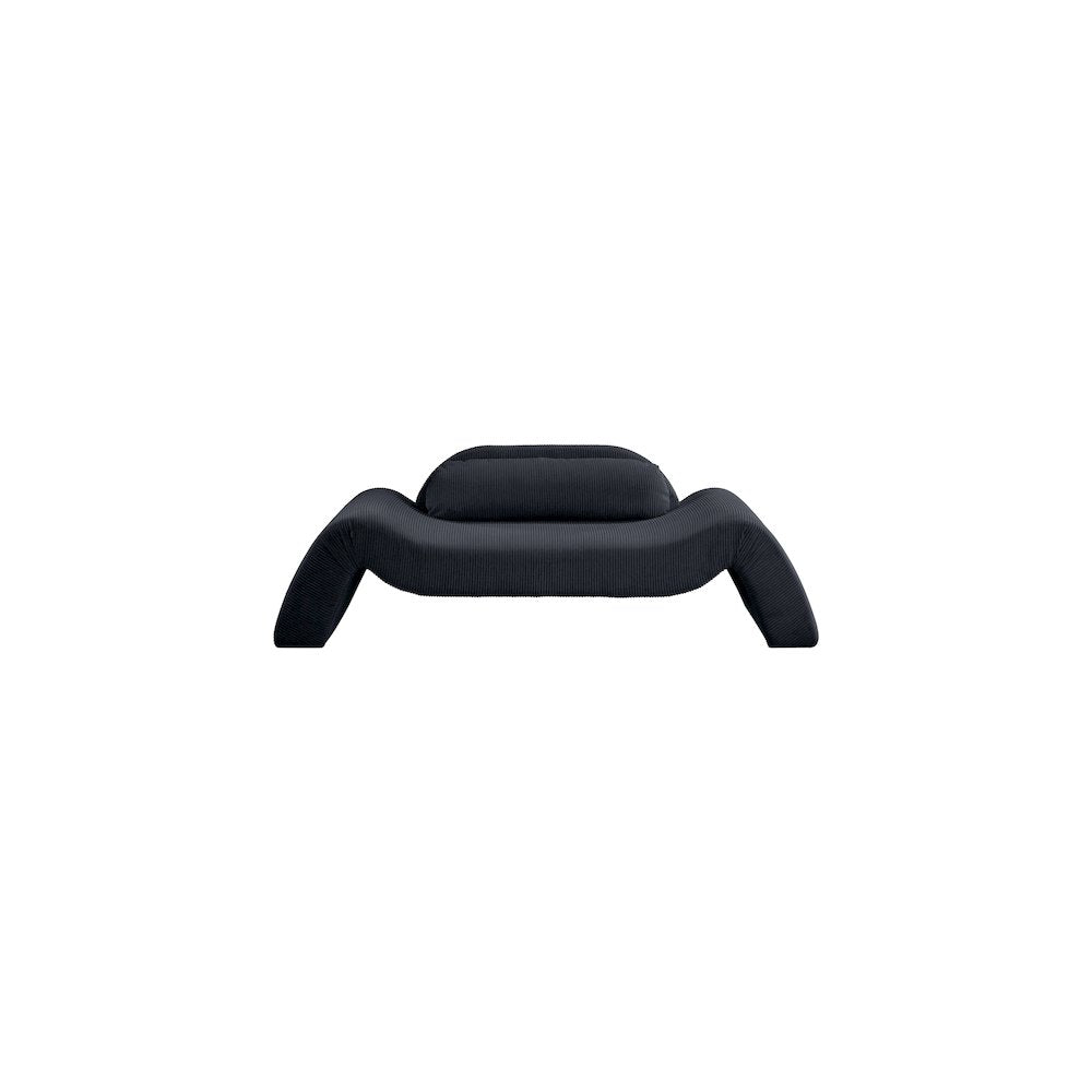 Austin Black Corduroy Fabric Loveseat