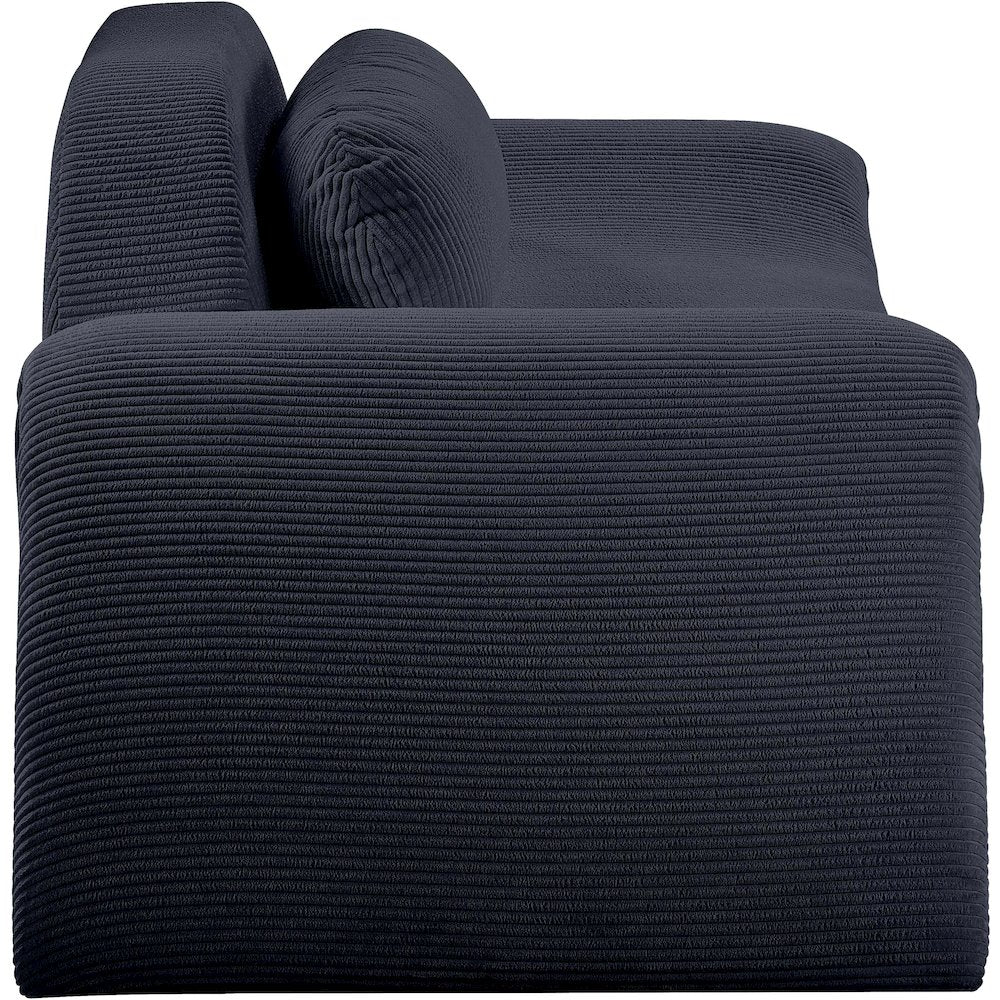 Austin Black Corduroy Fabric Loveseat