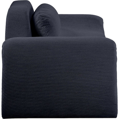 Austin Black Corduroy Fabric Loveseat