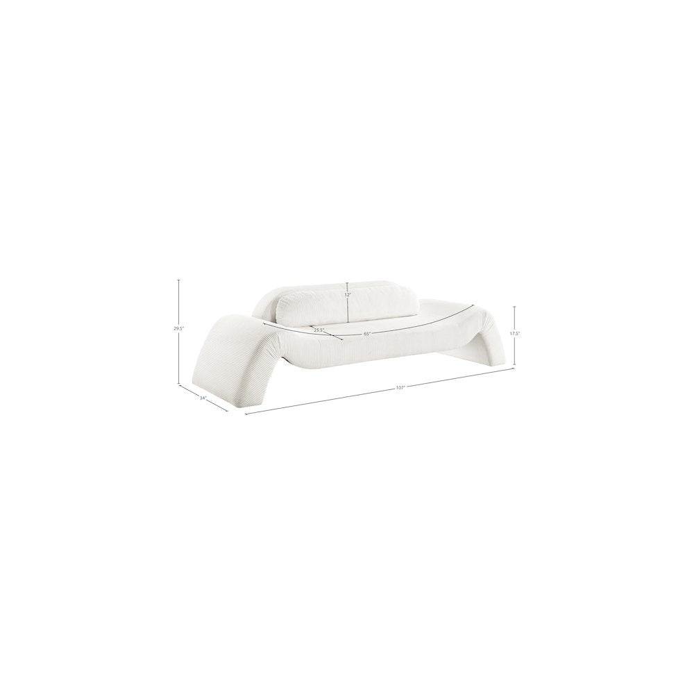 Austin Cream Corduroy Fabric Sofa