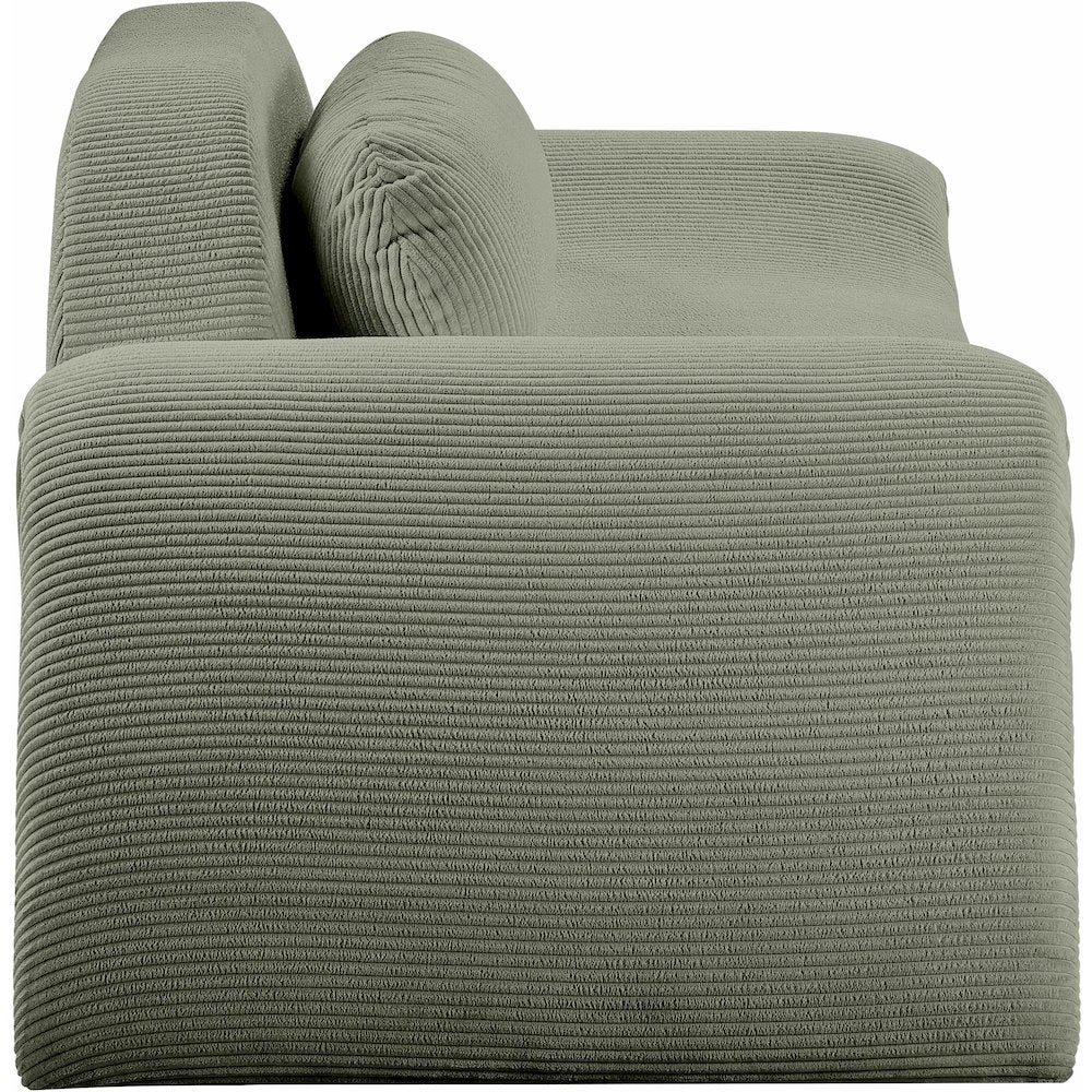 Austin Green Corduroy Fabric Loveseat
