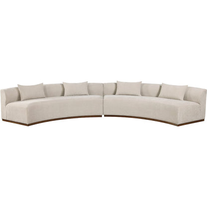 Avanti 182.5" Beige Chenille Fabric Upholstered 2pc. Modular Sectional