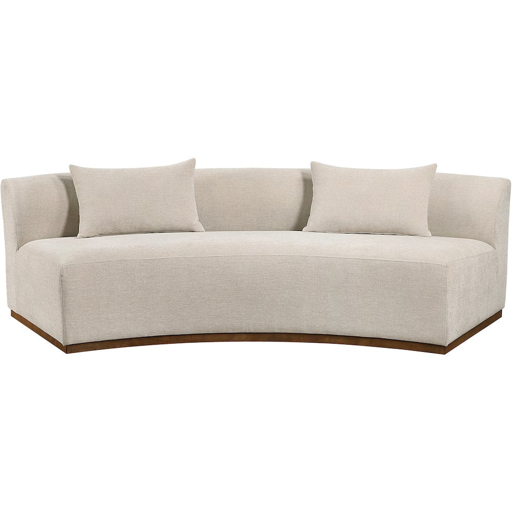 Avanti 104" Beige Chenille Fabric Upholstered Sofa