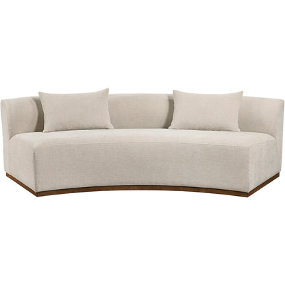 Avanti 104" Beige Chenille Fabric Upholstered Sofa