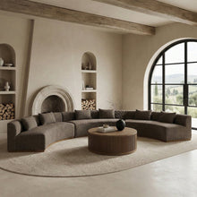 Avanti 221.25" Brown Chenille Fabric Upholstered 3pc. Modular Sectional