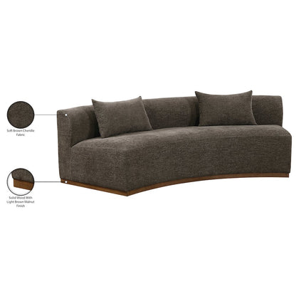 Avanti 104" Brown Chenille Fabric Upholstered Sofa