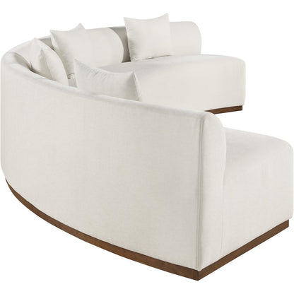 Avanti 182.5" Cream Chenille Fabric Upholstered 2pc. Modular Sectional