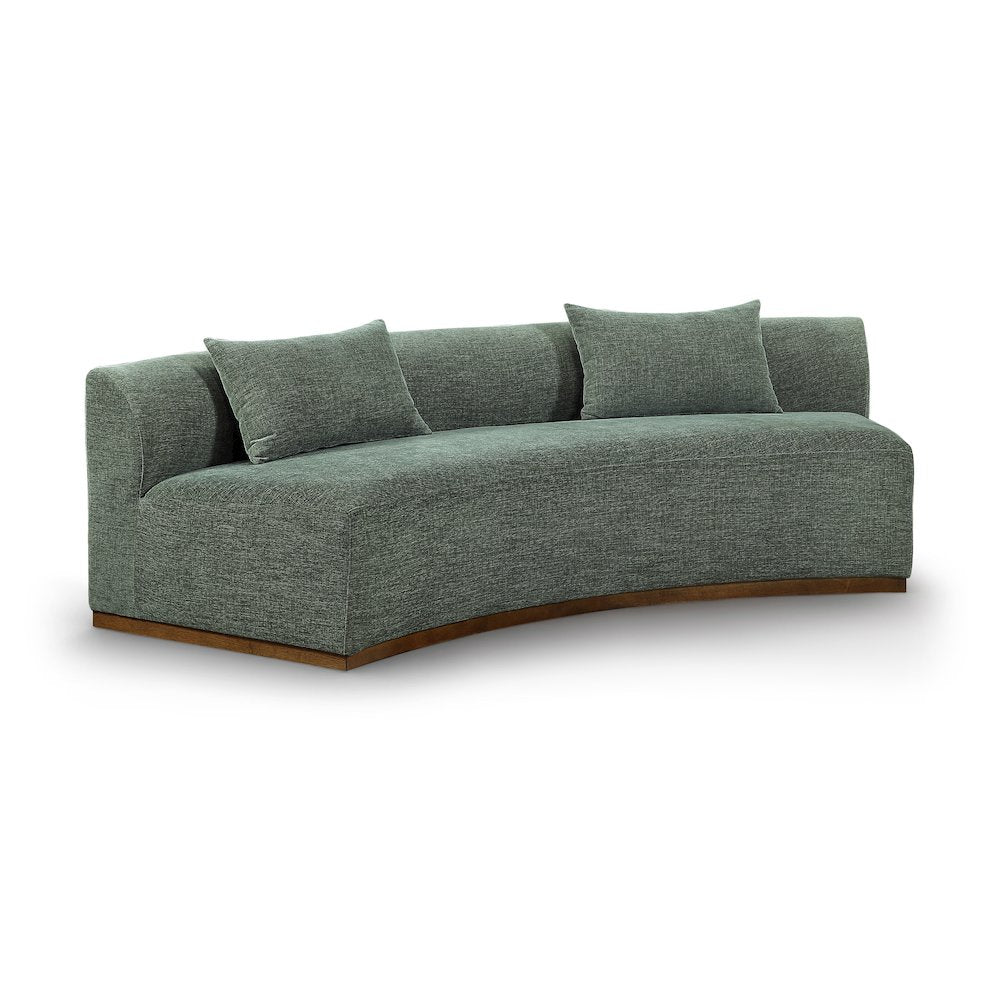 Avanti 104" Olive Chenille Fabric Upholstered Sofa