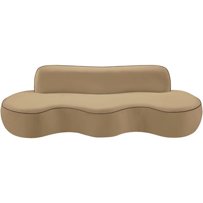 Swerve 100" Beige Velvet Upholstered Sofa