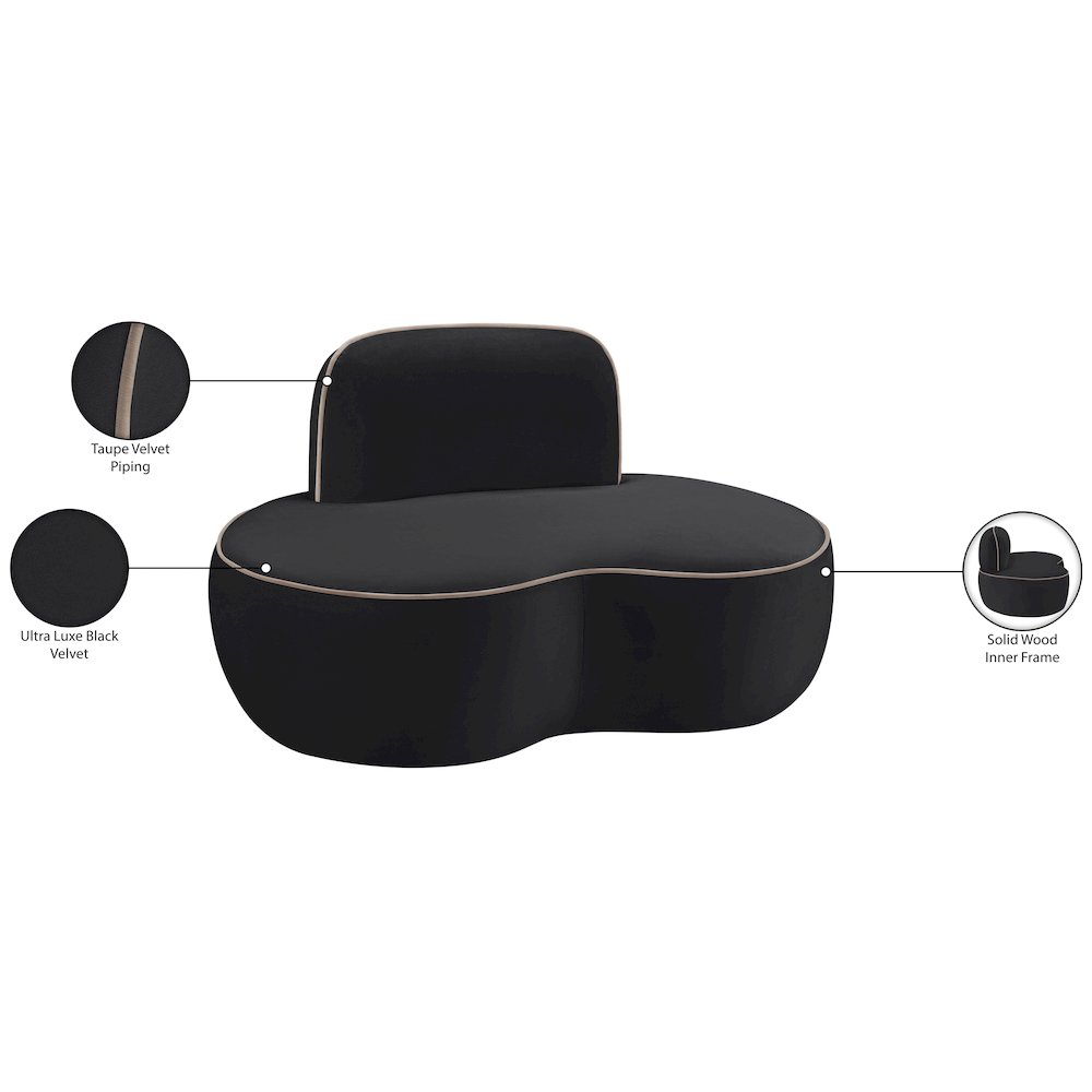 Swerve Black Velvet Upholstered Chair