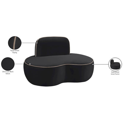 Swerve Black Velvet Upholstered Chair