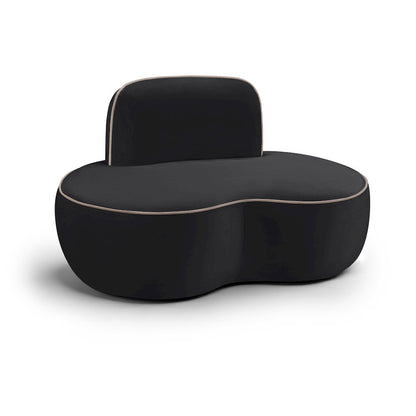 Swerve Black Velvet Upholstered Chair