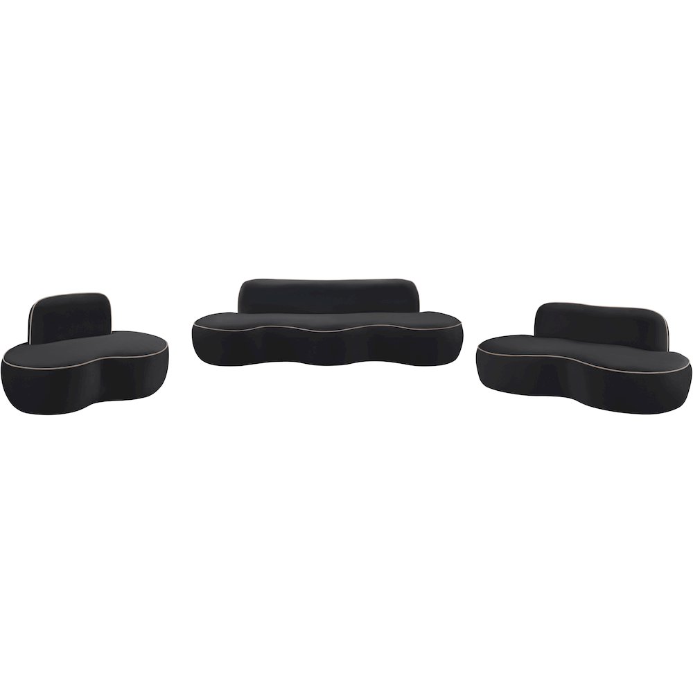 Swerve Black Velvet Upholstered Chair