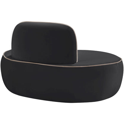 Swerve Black Velvet Upholstered Chair