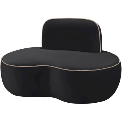 Swerve Black Velvet Upholstered Chair