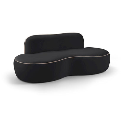 Swerve 77" Black Velvet Upholstered Loveseat