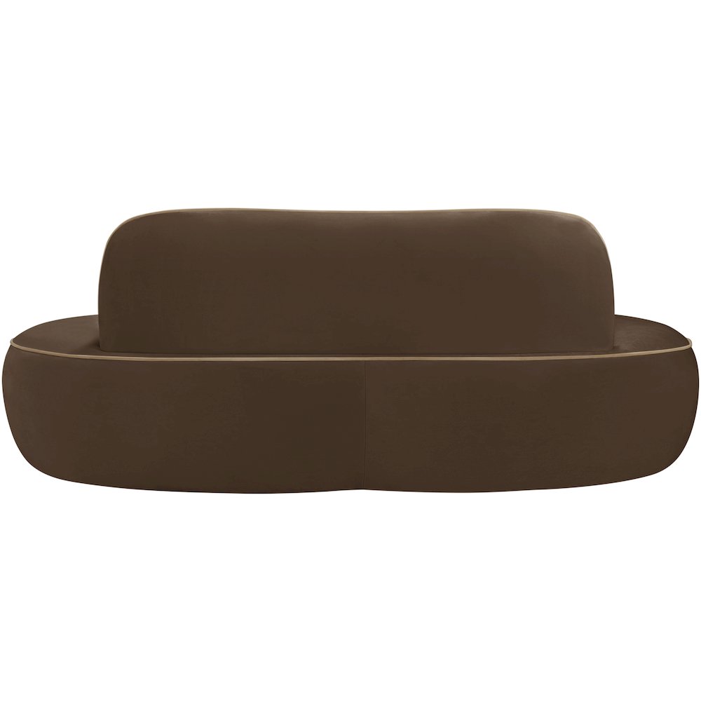 Swerve 77" Brown Velvet Upholstered Loveseat