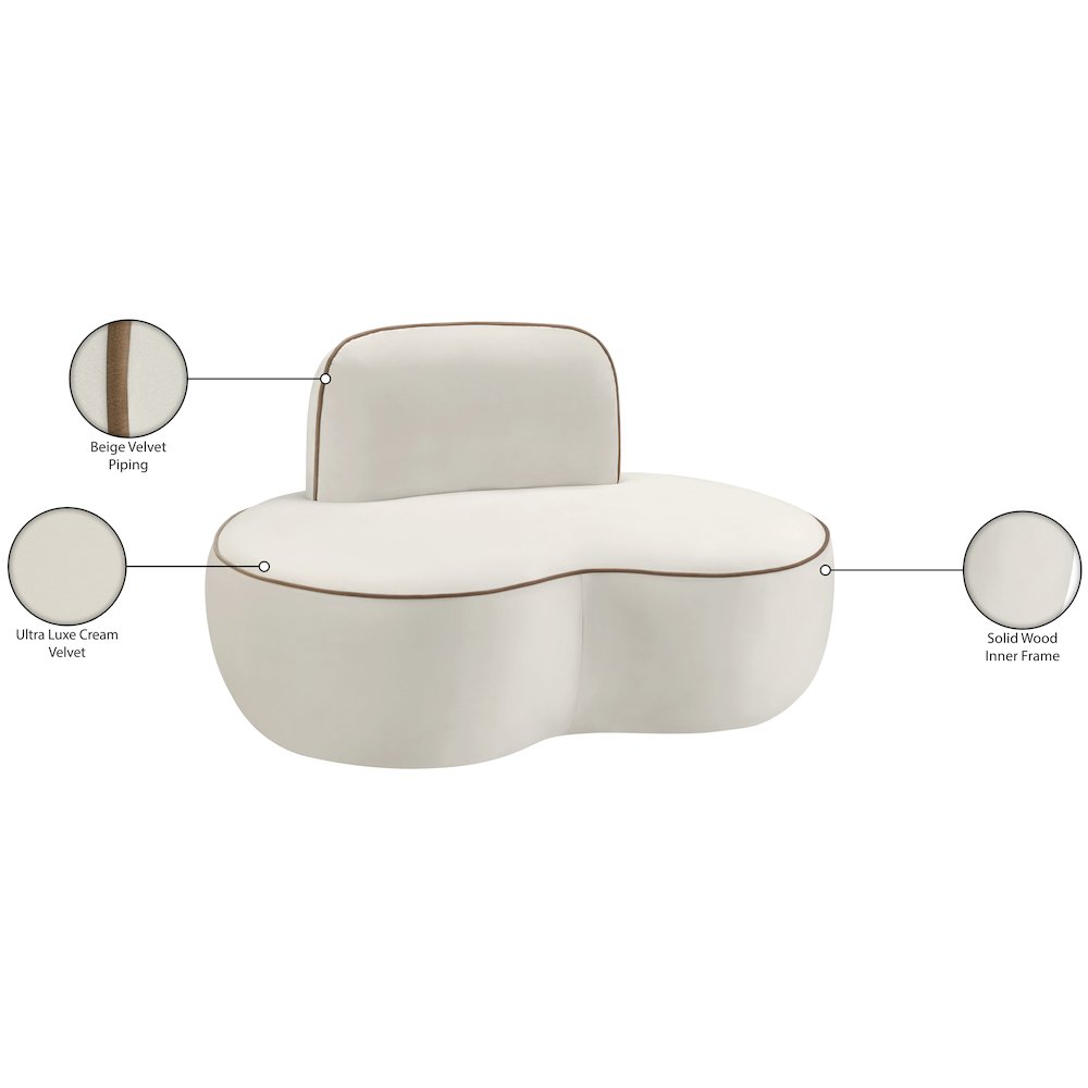 Swerve Cream Velvet Upholstered Chair