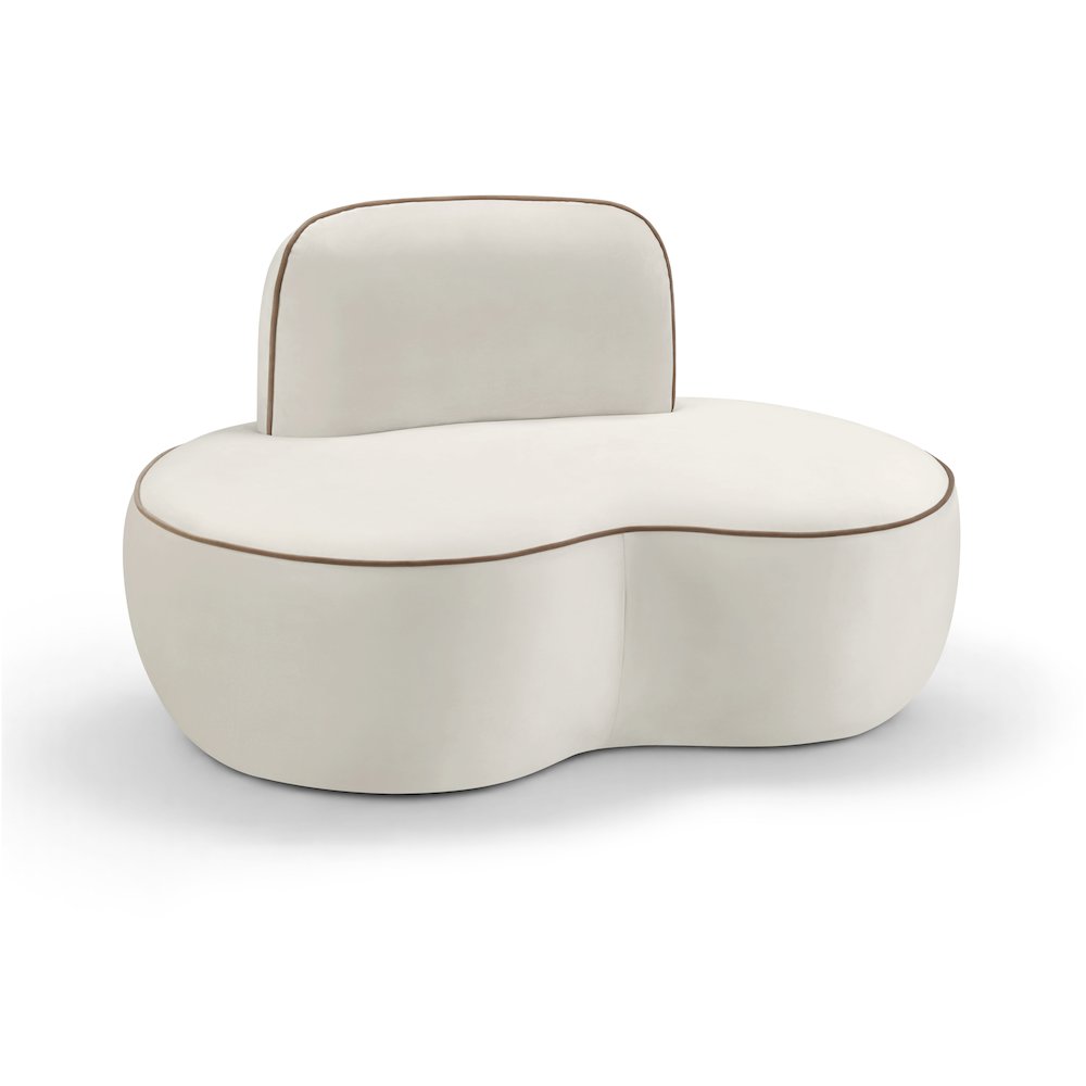 Swerve Cream Velvet Upholstered Chair