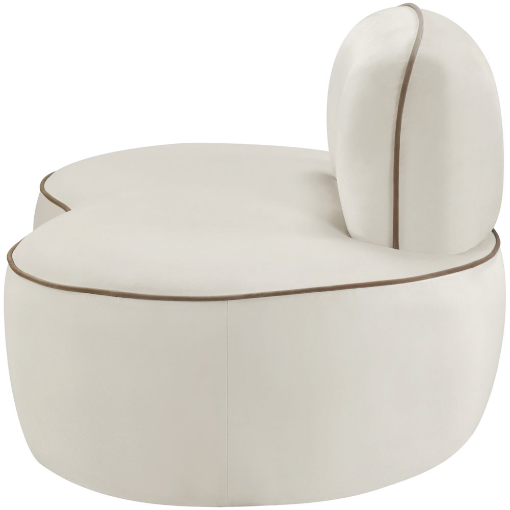 Swerve Cream Velvet Upholstered Chair