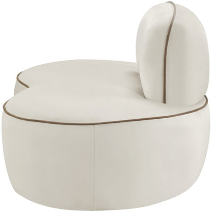 Swerve Cream Velvet Upholstered Chair