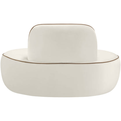 Swerve Cream Velvet Upholstered Chair