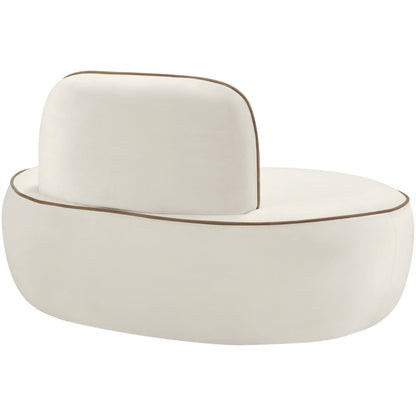 Swerve Cream Velvet Upholstered Chair
