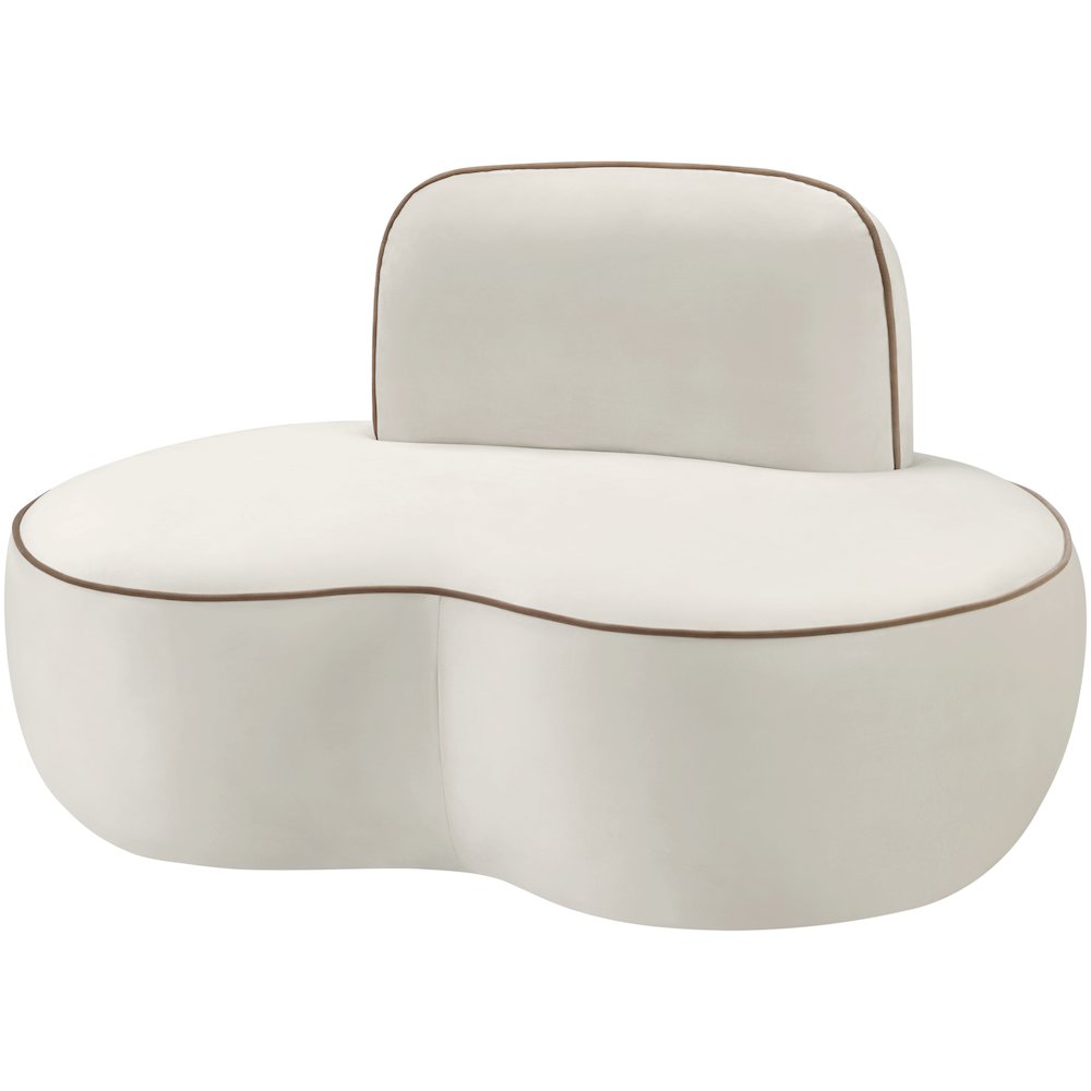 Swerve Cream Velvet Upholstered Chair