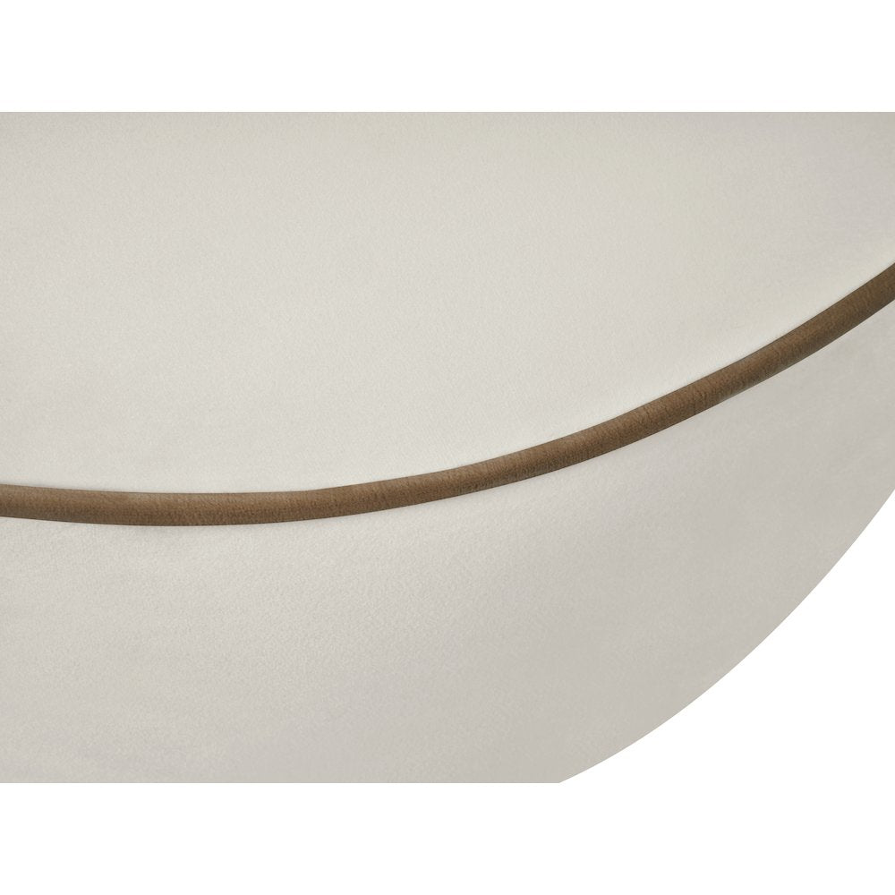 Swerve 77" Cream Velvet Upholstered Loveseat