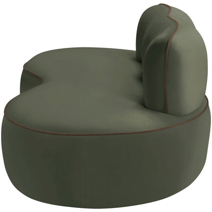 Swerve 77" Green Velvet Upholstered Loveseat