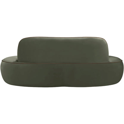 Swerve 77" Green Velvet Upholstered Loveseat