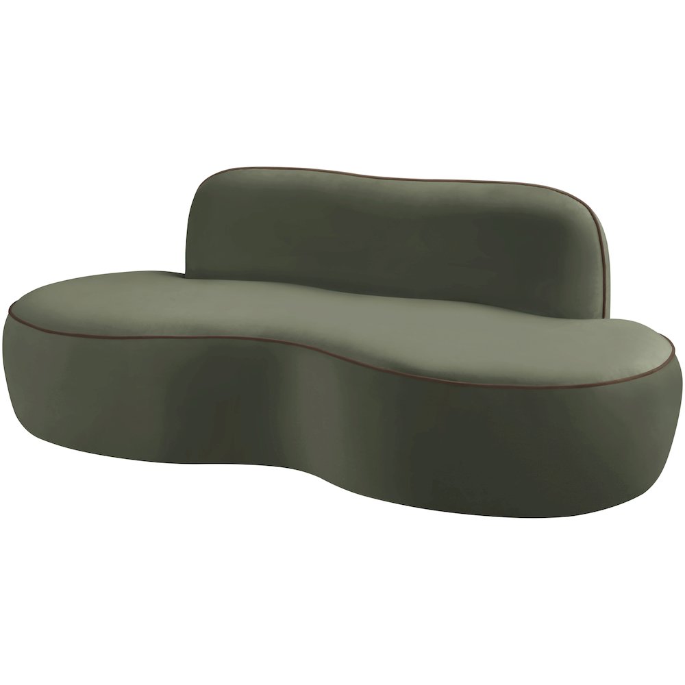 Swerve 77" Green Velvet Upholstered Loveseat