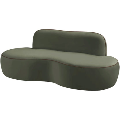 Swerve 77" Green Velvet Upholstered Loveseat