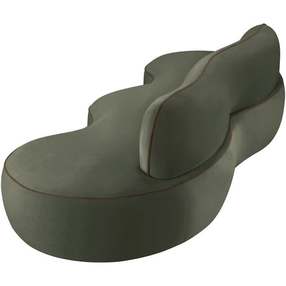 Swerve 100" Green Velvet Upholstered Sofa