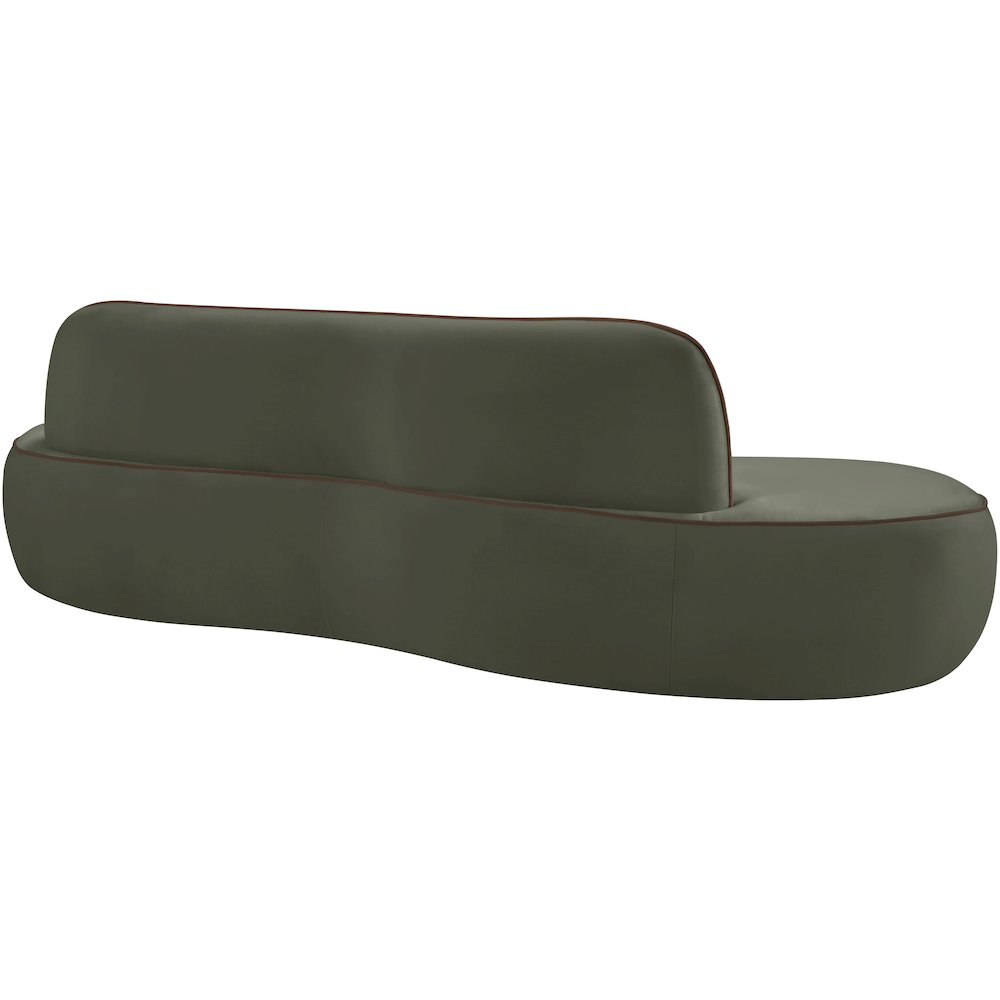 Swerve 100" Green Velvet Upholstered Sofa
