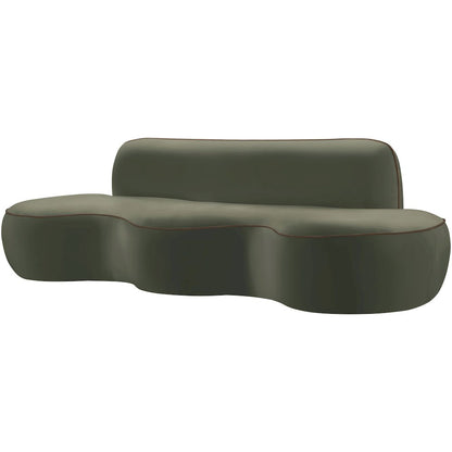 Swerve 100" Green Velvet Upholstered Sofa