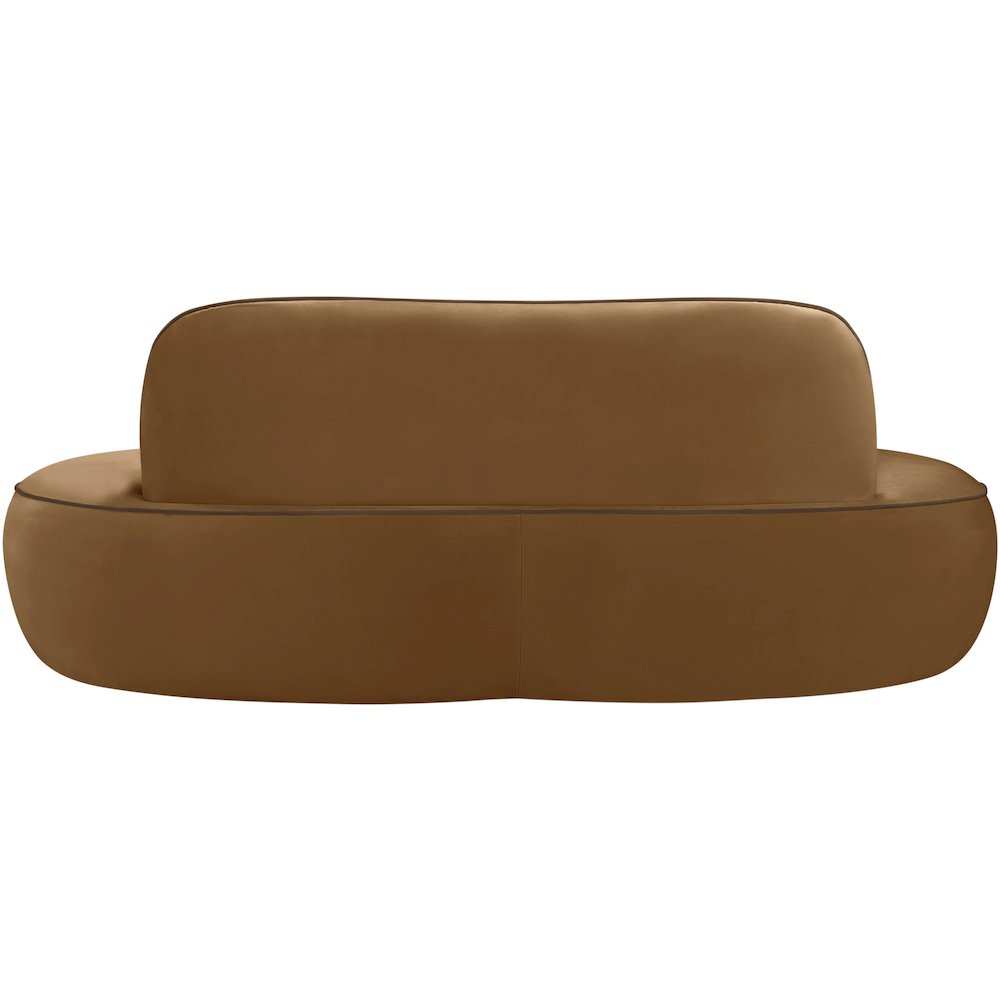 Swerve 77" Saddle Velvet Upholstered Loveseat