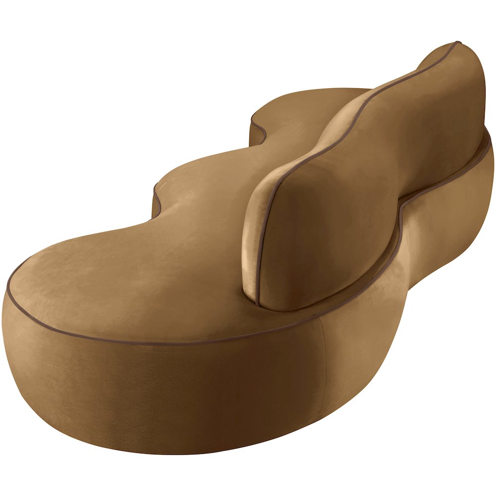 Swerve 100" Saddle Velvet Upholstered Sofa