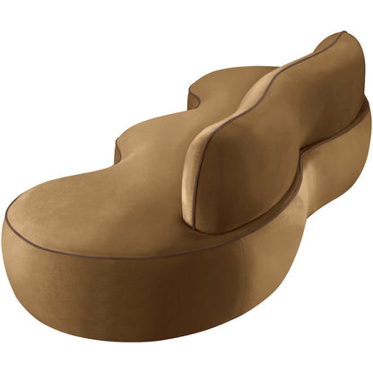 Swerve 100" Saddle Velvet Upholstered Sofa