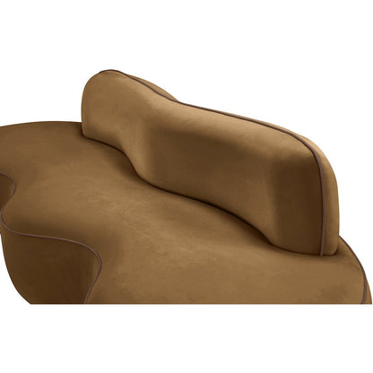 Swerve 100" Saddle Velvet Upholstered Sofa