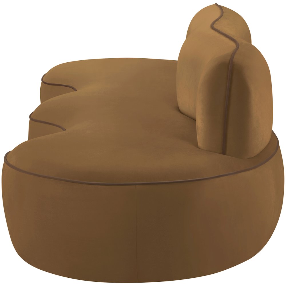 Swerve 100" Saddle Velvet Upholstered Sofa