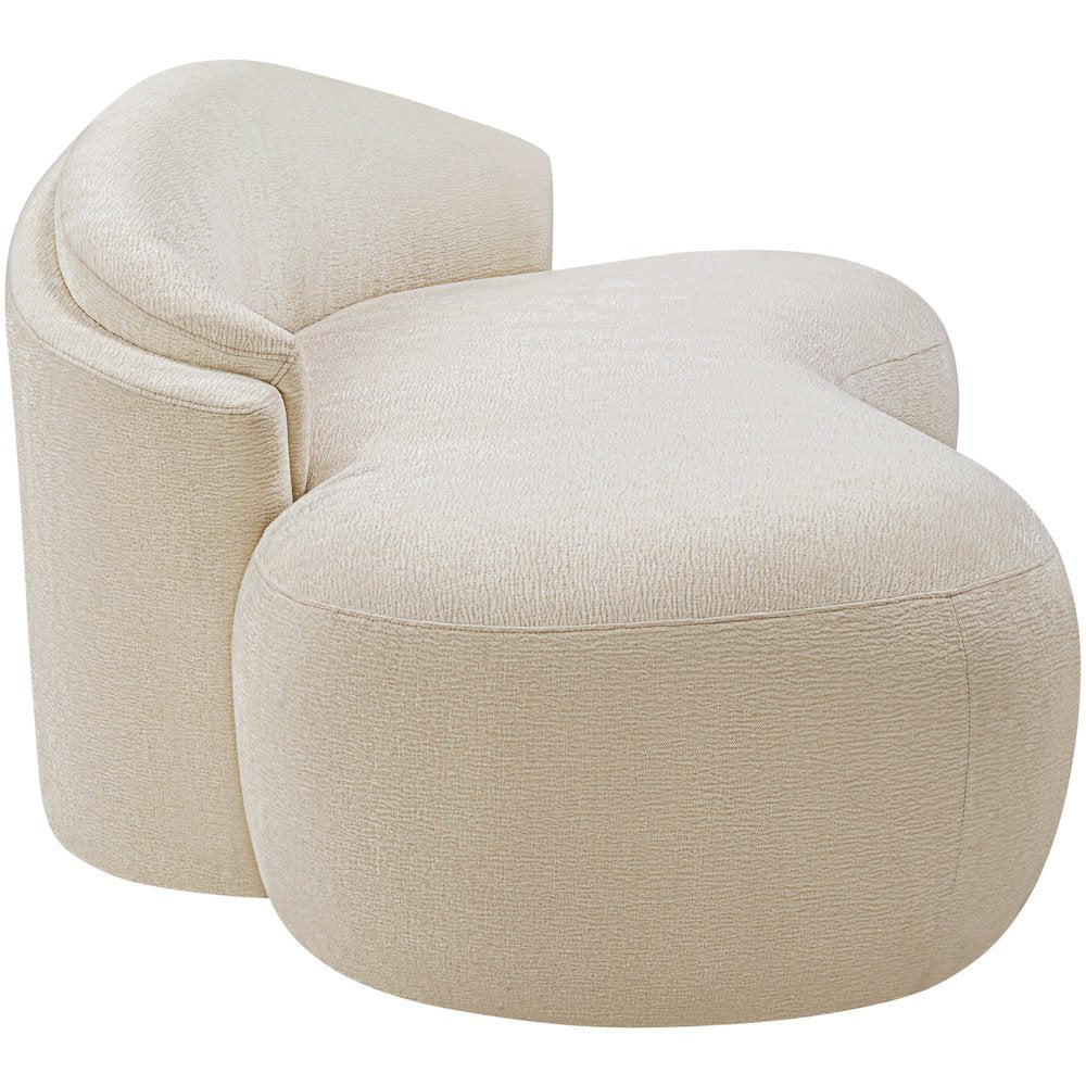Caspian 79" Beige Chenille Fabric Upholstered Loveseat