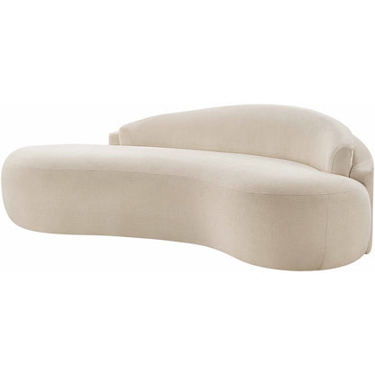 Caspian 79" Beige Chenille Fabric Upholstered Loveseat