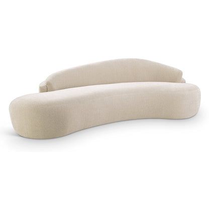 Caspian 101" Beige Chenille Fabric Upholstered Sofa